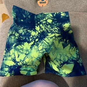 Tie-Dye Blue and Green Shorts